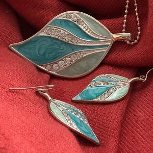 KC DESIGNS Enamel Rhinestone Necklace Earring set